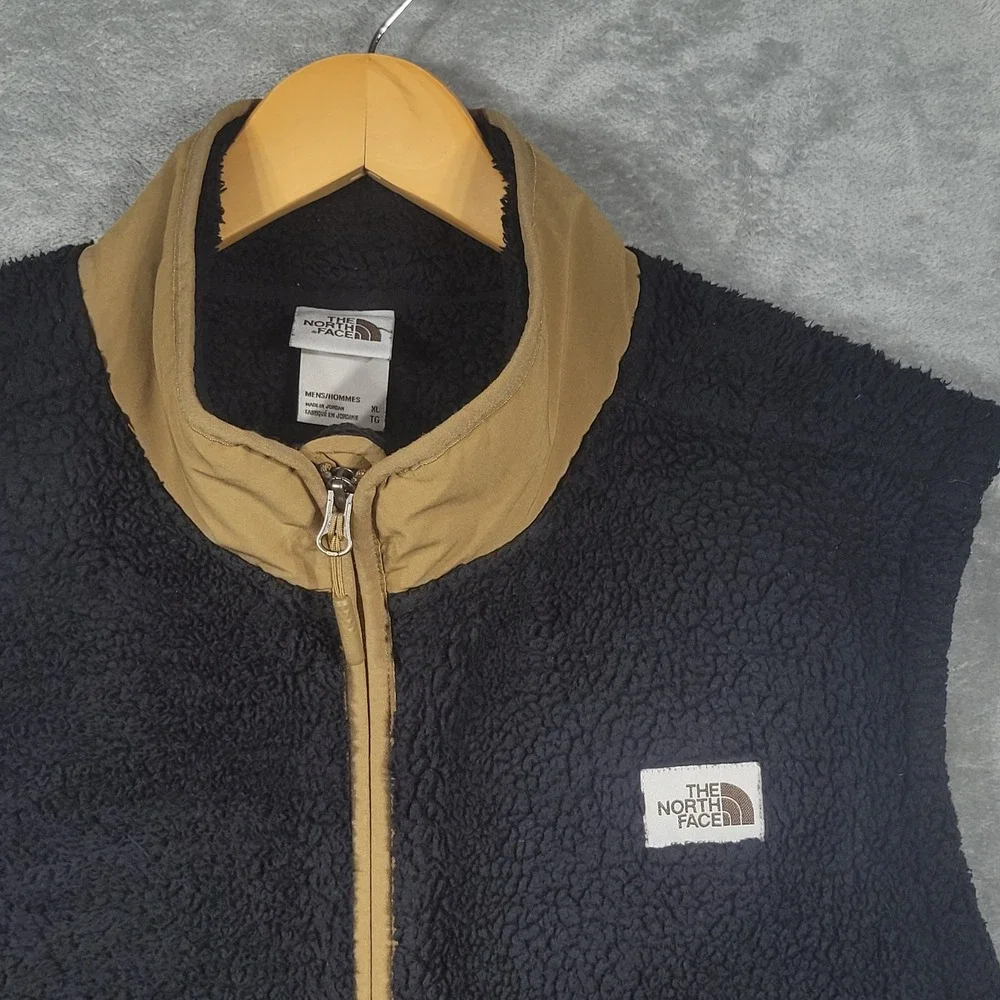 The North Face Vest Mens XL Black Campshire Sherpa Fleece Full Zip
